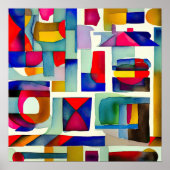 抽象芸術絵画ジオメトリック1:1 ポスター (正面)