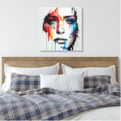 抽象芸術絵画ズオブウーマン顔、キャンバス版画 キャンバスプリント (インサイチュ (寝室))