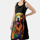 抽象芸術絵画ズオブゴールデンレトリバー エプロン (インサイチュ)