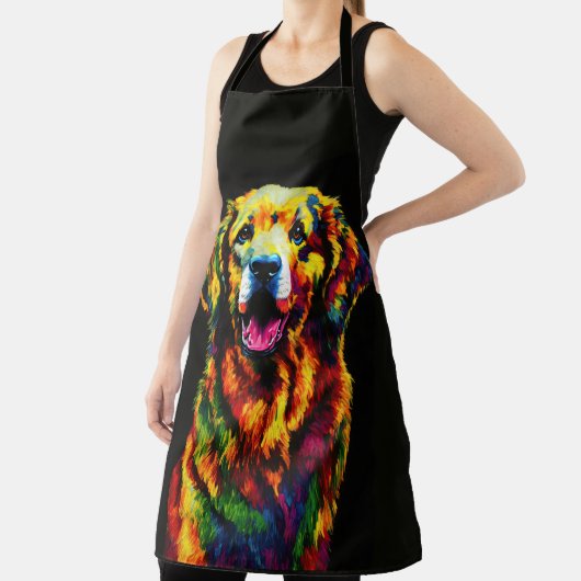 抽象芸術絵画ズオブゴールデンレトリバー エプロン (インサイチュ)