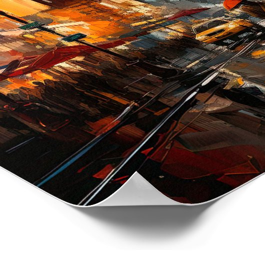 抽象芸術絵画ズオブタイムズスクエアin NYC ポスター (角)