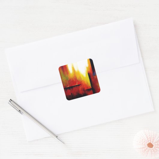 抽象芸術絵画ズバイヒズリ スクエアシール (封筒)