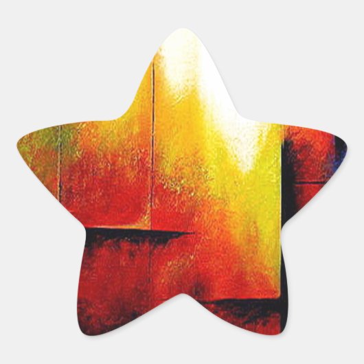 抽象芸術絵画ズバイヒズリ 星シール (正面)
