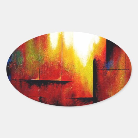 抽象芸術絵画ズバイヒズリ 楕円形シール (正面)