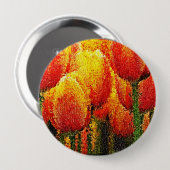 抽象芸術絵画チューリップのアートボタン 缶バッジ (正面&裏面)