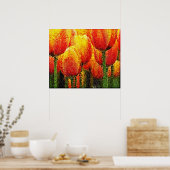 抽象芸術絵画チューリップのアートポスター ポスター (キッチン)