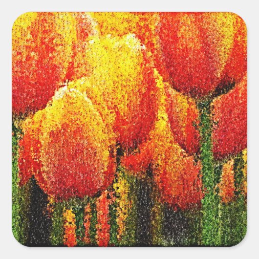 抽象芸術絵画チューリップの芸術 – ステッカー (正面)