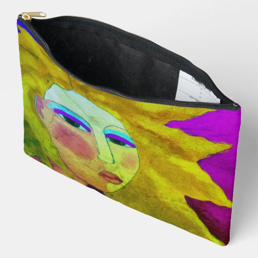 抽象芸術絵画デジタル女性 アクセサリーポーチ (見開き)