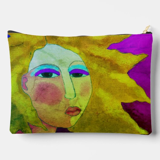 抽象芸術絵画デジタル女性 アクセサリーポーチ (裏面)