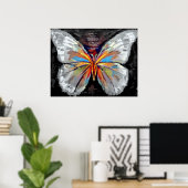 抽象芸術絵画バタフライ – アートプリント ポスター (ホームオフィス)