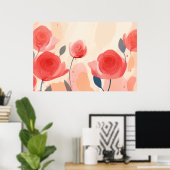 抽象芸術絵画バラ ポスター (ホームオフィス)