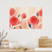 抽象芸術絵画バラ ポスター (キッチン)