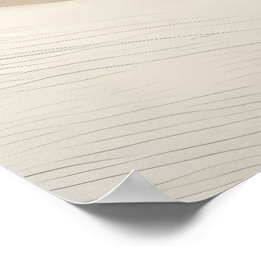 抽象芸術絵画バレーの金ゴールド威厳のある山 ポスター (角)