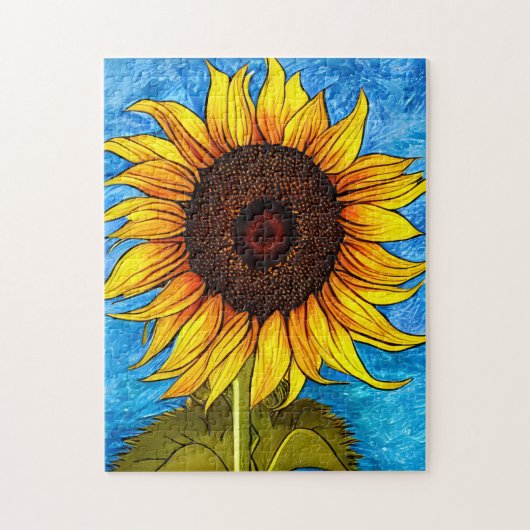 抽象芸術絵画ヒマワリ ジグソーパズル (縦)