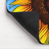 抽象芸術絵画ヒマワリ マウスパッド (コーナー)