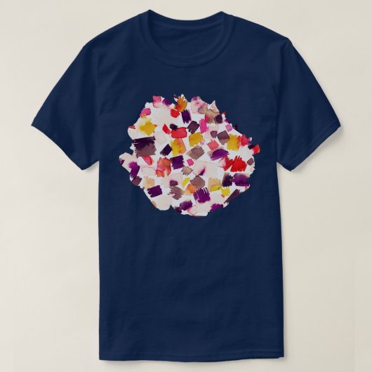 抽象芸術絵画ブラシ赤 Tシャツ (デザイン正面)