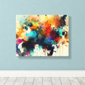 抽象芸術絵画動物 キャンバスプリント (インサイチュ (ウッドフロア))