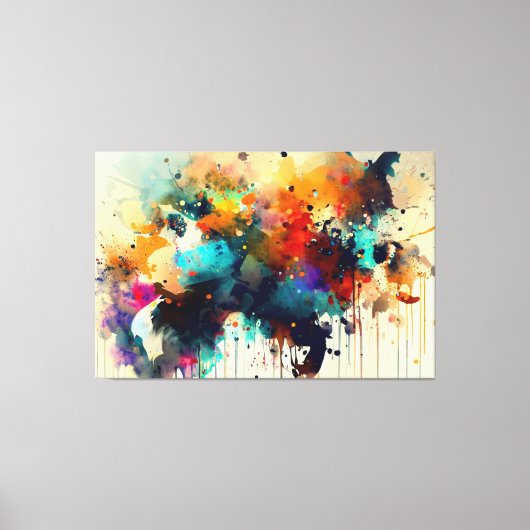 抽象芸術絵画動物 キャンバスプリント (正面)