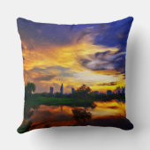 抽象芸術絵画色 |サイゴンの夕日 クッション (裏面)