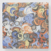 抽象芸術絵画色 ストーンコースター (正面)