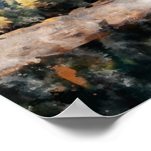 抽象芸術絵画色 ポスター (角)