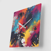 抽象芸術絵画芸術 スクエア壁時計 (傾斜)