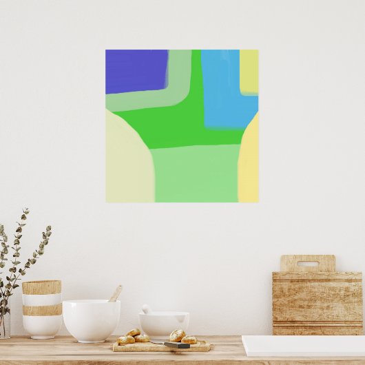 抽象芸術絵画芸術 ポスター (キッチン)