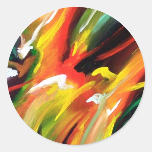 抽象芸術絵画表現主義 ラウンドシール (正面)