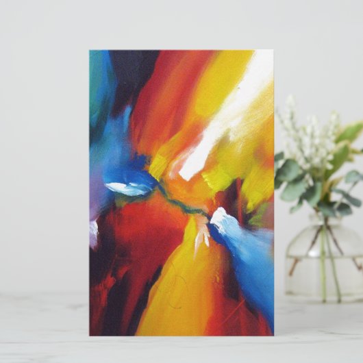 抽象芸術絵画表現主義 便箋 (スタンド正面)