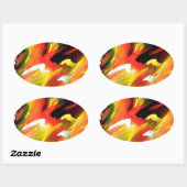 抽象芸術絵画表現主義 楕円形シール (シート)