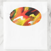 抽象芸術絵画表現主義 楕円形シール (バッグ)