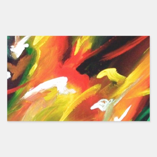 抽象芸術絵画表現主義 長方形シール (正面)