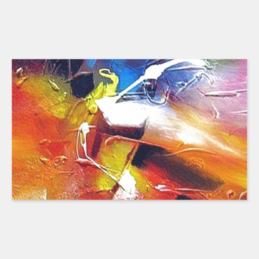 抽象芸術絵画表現主義 長方形シール (正面)