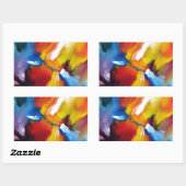 抽象芸術絵画表現主義 長方形シール (シート)