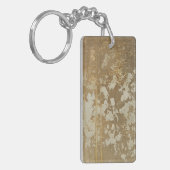 抽象芸術絵画金ゴールドとシルバースペックル キーホルダー (正面左)