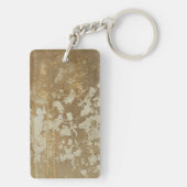 抽象芸術絵画金ゴールドとシルバースペックル キーホルダー (裏面)