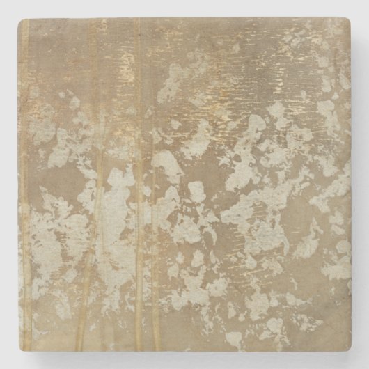 抽象芸術絵画金ゴールドとシルバースペックル ストーンコースター (正面)
