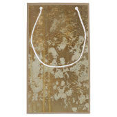 抽象芸術絵画金ゴールドとシルバースペックル スモールペーパーバッグ (裏面)