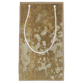 抽象芸術絵画金ゴールドとシルバースペックル スモールペーパーバッグ (正面)