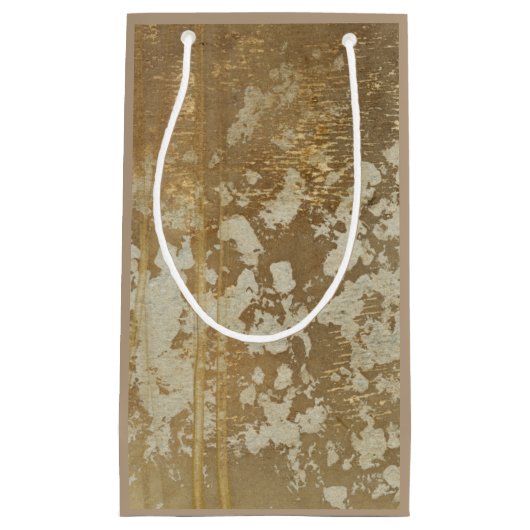 抽象芸術絵画金ゴールドとシルバースペックル スモールペーパーバッグ (正面)