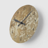 抽象芸術絵画金ゴールドとシルバースペックル ラウンド壁時計 (傾斜)