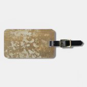 抽象芸術絵画金ゴールドとシルバースペックル ラゲッジタグ (正面横)