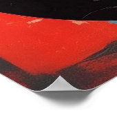 抽象芸術絵画黒猫 ポスター (角)