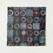 抽象芸術絵画:～に刻印された円の格子 タペストリー (正面(横))