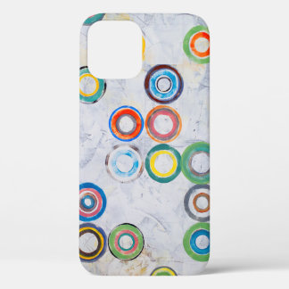 抽象芸術絵画:グ数々のルの色付きの円 iPhone 12ケース