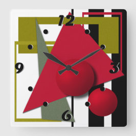 抽象芸術絵画、ジオメトリック形状 スクエア壁時計