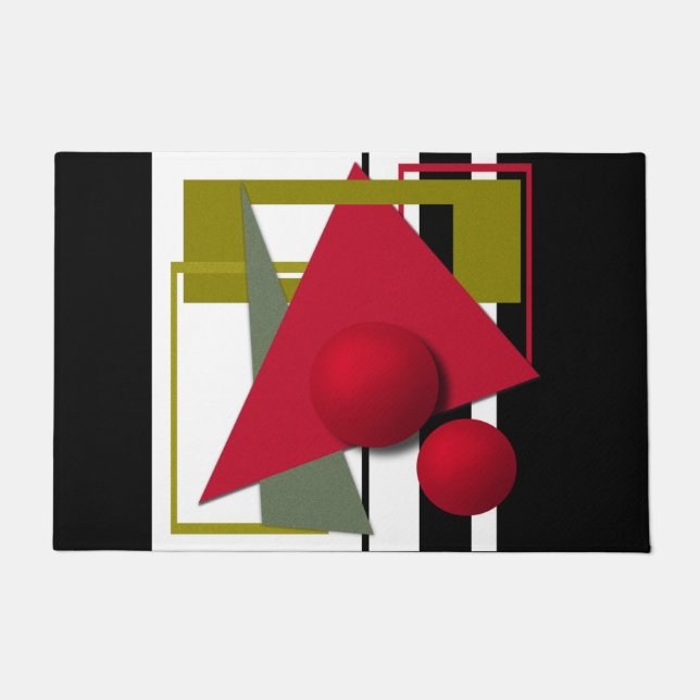 抽象芸術絵画、ジオメトリック形状 ドアマット (正面)