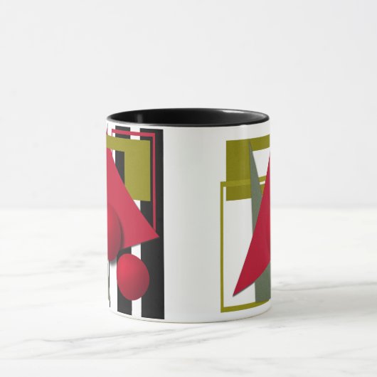 抽象芸術絵画、ジオメトリック形状 マグカップ (中央)