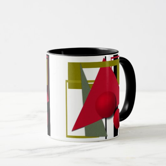 抽象芸術絵画、ジオメトリック形状 マグカップ (正面右)