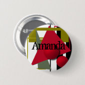 抽象芸術絵画、ジオメトリック形状 缶バッジ (正面&裏面)